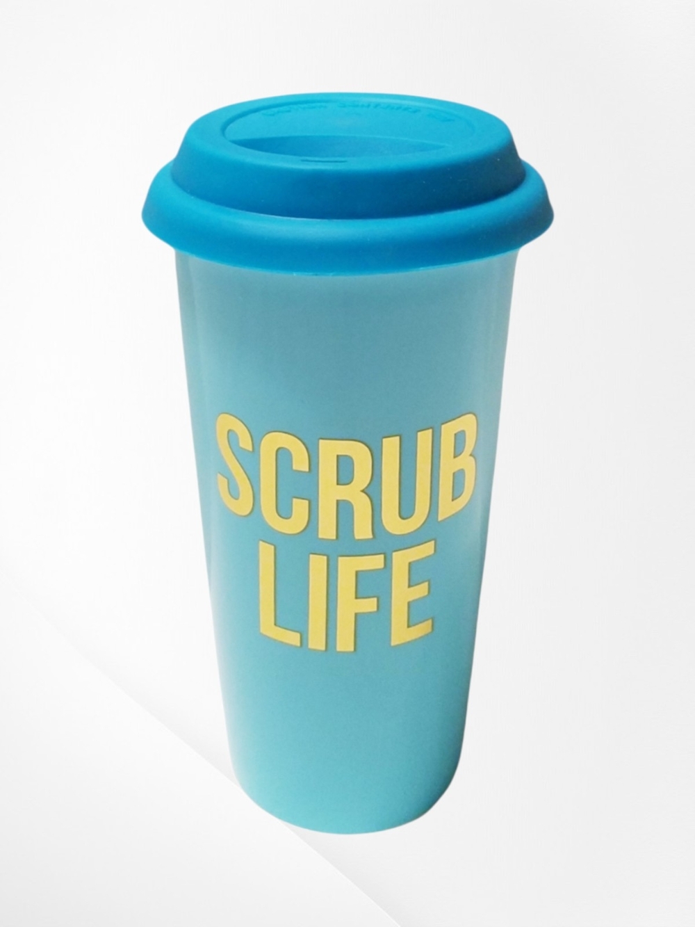 Coffee Mug Travel Tumbler Scrub Life Nurses Healthcare Sky Blue 14 oz